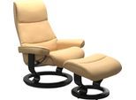 Relaxsessel STRESSLESS "View", gelb, B:78cm H:105cm T:78cm, Leder BATICK: BATICK ist ein leicht korrigiertes, durchgefärbtes und genarbtes Möbelleder, bei dem die meisten Unebenheiten und Spuren in der Regel entfernt wurden.;Leder PALOMA: PALOMA ist ein durchgefärbtes Semianilin-Möbelleder mit natürlicher Narbung.;ROHLEDER Stoff Q2 FARON: Ein fester zuverlässiger Bouclé mit einem strukturierten Au