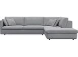 Ecksofa FLEXLUX "Lovane, elegant und zeitlos, bequem, L-Form", grau (sophisto grau), B:328cm H:84cm T:272cm, 100% Polyester, Sofas, Ecksofa, Weich & anschmiegsam, große Sitztiefe auf Kaltschaum, Dekokissen inkl.