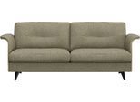 2,5-Sitzer FLEXLUX "Glow Sofa, Couch, Premium-Sitzkomfort: Kaltschaum & Federkern", grün (fall grün), B:191cm H:81cm T:91cm, 62% Polyester/17%Baumwolle/14%Viscose/7%Leinen, Sofas, 2 5-Sitzer, Armlehnenblende in geölter Eiche, Fuß schwarz