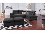 Ecksofa EXXPO - SOFA FASHION "Salerno, klassisch modernes Funktionssofa, hoher Sitzkomfort, L-Form", grau (graphit), B:268cm H:77cm T:204cm, Sofas, Ecksofa, inkl. Kopf- und Armteilverstellung, wahlweise mit Bettfunktion