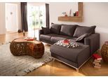 Ecksofa HOME AFFAIRE "Edina L-Form", braun (braun, filzoptik), B:228cm H:83cm T:151cm, Webstoff (100% Polyester);Baumwollmix (50% Baumwolle, 50% Polyester);Baumwollmix (50% Baumwolle, 50% Polyester), Sofas, Ecksofa, auch in Baumwollmix-Bezug, im skandinavischem Stol