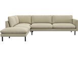 Ecksofa FLEXLUX "Bolzano, elegant und bequem, L-Form", beige (sandy beige), B:295cm H:61cm T:222cm, 100% Polyester, Sofas, Ecksofa, Sitzaufbau mit Kaltschaum & Stahl-Wellen, lose Sitz -& Rückenkissen