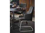 Polsterstuhl STRESSLESS "Laurel", grau (rock paloma, chrom matt), B:58cm H:92cm T:60cm, Leder PALOMA: PALOMA ist ein durchgefärbtes Semianilin-Möbelleder mit natürlicher Narbung., Stühle, Polsterstuhl, Low Back mit Armlehne, Größe L, mit Beinen aus Stahl in Chrom matt