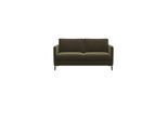 2-Sitzer FLEXLUX "Fiore, super Sitzkomfort durch Kaltschaum im Sitz", grün (moss grün), B:149cm H:85cm T:92cm, 100% Polyester, Sofas, 2-Sitzer, schmale Armlehnen, Füße Alu+schwarz
