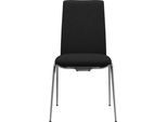 Polsterstuhl STRESSLESS "Laurel", schwarz (schwarz dinamica, chrom glänzend), B:57cm H:92cm T:59cm, Microfaser DINAMICA (88% Polyester, 12% Polyurethan), Stühle, Polsterstuhl, Low Back, Größe M, mit Beinen aus Stahl in Chrom glänzend