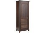 Garderobenschrank OTTO HOME "Rauna", braun (dunkelbraun), B:79,5cm H:199,5cm T:48,5cm, Massivholz, Schränke, Garderobenschrank, aus massiver Kiefer, FSC, mit dekorativen Fräsungen