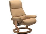 Relaxsessel STRESSLESS "View", beige (sand paloma), B:91cm H:109cm T:83cm, Leder BATICK: BATICK ist ein leicht korrigiertes, durchgefärbtes und genarbtes Möbelleder, bei dem die meisten Unebenheiten und Spuren in der Regel entfernt wurden.;Leder PALOMA: PALOMA ist ein durchgefärbtes Semianilin-Möbelleder mit natürlicher Narbung.;ROHLEDER Stoff Q2 FARON: Ein fester zuverlässiger Bouclé mit einem st