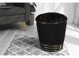 Sitzhocker KAYOOM "Hocker Doric, trendiger Look, ästhetische Farbgebung, schöne Steppung", schwarz (schwarz, gold), B:42cm H:50cm T:42cm, Bezug: 50% Baumwolle 50% Acryl / Korpus: Pappelholz, Hocker, Sitzhocker, komfortabel, hochqualitativ, pflegeleicht, hochwertige Materialien