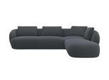 Ecksofa FLEXLUX "Torino, rund, L-Form, Sofa-Ecke mit Ottomane", grau (anthrazit), B:296cm H:85cm T:237cm, Sofas, Ecksofa, Modernes, organisches Sofa-Design, Kaltschaum, Wellenunterfederung