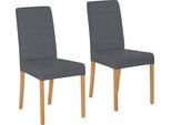 4-Fußstuhl HOME AFFAIRE "Bologna", grau (dunkelgrau (fantasy 8201), natur), B:44cm H:91cm T:56cm, Holzwerkstoff, Massivholz, Stühle, 4-Fußstuhl, Gestell aus Massivholz
