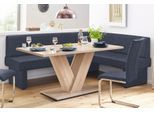 Eckbank HOME AFFAIRE "Nils", blau (dunkelblau (capulet 4010)), B:222cm H:89cm T:162cm, Holzwerkstoff, Massivholz, Polyester, Sitzbänke, Eckbank, Sitz und Rücken gepolstert, verschiedene Qualitäten