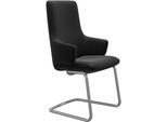 Polsterstuhl STRESSLESS "Laurel", schwarz (schwarz paloma, chrom glänzend), B:58cm H:105cm T:60cm, Leder PALOMA: PALOMA ist ein durchgefärbtes Semianilin-Möbelleder mit natürlicher Narbung., Stühle, Polsterstuhl, High Back mit Armlehne, Größe L, mit Beinen aus Stahl in Chrom
