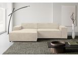 Ecksofa WERK2 "Trento 268 x 163 cm modern und bequem", natur, B:268cm H:70cm T:163cm, 90% Polyester, 10% Nylon, Sofas, Ecksofa, Cord, L-Form, extra weiche und tiefe Sitzfläche