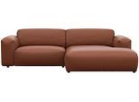 Ecksofa FLEXLUX "Lucera Chaislongue rechts oder links, L-Form, bequem", braun (old chestnut braun), B:257cm H:73cm T:171cm, 100% Echteder, Sofas, Ecksofa, modern & anschmiegsam, Kaltschaum, Stahl-Wellenunterfederung