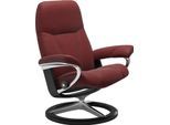 Relaxsessel STRESSLESS "Consul", rot (cherry paloma), B:82cm H:102cm T:72cm, Leder BATICK: BATICK ist ein leicht korrigiertes, durchgefärbtes und genarbtes Möbelleder, bei dem die meisten Unebenheiten und Spuren in der Regel entfernt wurden.;Leder PALOMA: PALOMA ist ein durchgefärbtes Semianilin-Möbelleder mit natürlicher Narbung.;ROHLEDER Stoff Q2 FARON: Ein fester zuverlässiger Bouclé mit einem