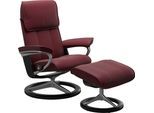 Relaxsessel STRESSLESS "Admiral", rot (bordeaux batick), B:84cm H:100cm T:73cm, Leder BATICK: BATICK ist ein leicht korrigiertes, durchgefärbtes und genarbtes Möbelleder, bei dem die meisten Unebenheiten und Spuren in der Regel entfernt wurden., Sessel, Relaxsessel, mit Signature Base, Größe M & L, Gestell Schwarz
