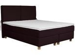 Boxspringbett HOME AFFAIRE "Nele", lila, B:141cm L:210cm, Struktur fein (100% Polyester);Samtvelours (100% Polyester), Komplettbetten, Boxspringbett, inkl. Topper im schlichtem Design