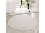 Badematte HOMIE LIVING "Porto Azzurro", beige (elfenbein), H:30mm, Polyester, Badematten, Badematte, Badteppich, uni, rechteckig & rund, waschbar, Badezimmerteppich