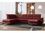 Wohnlandschaft SIT & MORE "Astoria U-Form", rot (bordeaux), B:329cm H:91cm T:225cm, 100% Polyester, Sofas, Wohnlandschaft, wahlweise mit motorischer Relaxfunktion
