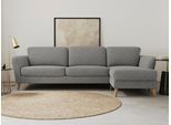 Ecksofa HOME AFFAIRE "MARSEILLE (279/152cm),L-Form, Rec. rechts/links, verschiedene Bezüge", grau, B:279cm H:88cm T:152cm, Struktur fein (58% Polyester, 22% Polypropylen);Filzoptik (100% Polyester);Webstoff (100% Polyester), Sofas, Ecksofa, Massivholzbeine Eiche, Landhausstil, Wellenunterfederung