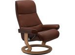 Relaxsessel STRESSLESS "View", braun (malt braun batick), B:91cm H:109cm T:83cm, Leder BATICK: BATICK ist ein leicht korrigiertes, durchgefärbtes und genarbtes Möbelleder, bei dem die meisten Unebenheiten und Spuren in der Regel entfernt wurden.;Leder PALOMA: PALOMA ist ein durchgefärbtes Semianilin-Möbelleder mit natürlicher Narbung.;ROHLEDER Stoff Q2 FARON: Ein fester zuverlässiger Bouclé mit ei