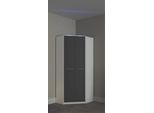 Eckkleiderschrank PRIESS "Barcelona Kleiderschrank Ecklösung Raumwunder", schwarz-weiß (weiß, schwarz), B:78cm H:193cm T:78cm, Holzwerkstoff, Schränke, Eckkleiderschrank, in 2 Tiefen Schrank Eckschrank Garderobe