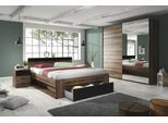 Schlafzimmer-Set INOSIGN "Beta Komplettschlafzimmer in 3 Farben und 2 Bettgrößen", schwarz (monastery eiche, schwarz), B/H: 180cm x 200cm, Schlafzimmermöbel-Sets, Schlafzimmer-Set, wahlweise in 3 Farben und 2 Bettgrößen