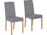 4-Fußstuhl HOME AFFAIRE "Bologna", grau (grau (fantasy 8202), natur), B:44cm H:91cm T:56cm, Holzwerkstoff, Massivholz, Stühle, 4-Fußstuhl, Gestell aus Massivholz