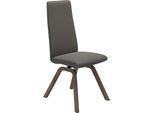 Polsterstuhl STRESSLESS "Laurel", grau (metal grau paloma, walnuss), B:49cm H:105cm T:60cm, Leder PALOMA: PALOMA ist ein durchgefärbtes Semianilin-Möbelleder mit natürlicher Narbung., Stühle, Polsterstuhl, High Back, Größe M, mit schräggestellten Beinen in Walnuss