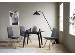 Polsterstuhl STRESSLESS "Laurel", blau (atlantic blau batick, schwarz), B:49cm H:92cm T:59cm, Leder BATICK: BATICK ist ein leicht korrigiertes, durchgefärbtes und genarbtes Möbelleder, bei dem die meisten Unebenheiten und Spuren in der Regel entfernt wurden., Stühle, Polsterstuhl, Low Back, Größe M, mit schräggestellten Beinen in Schwarz