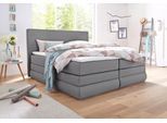 Boxspringbett COLLECTION AB "Ninoni", grau (hellgrau), B:195cm L:210cm, Komplettbetten, Boxspringbett, inkl. Bettkasten, Topper und wahlweise mit LED-Beleuchtung