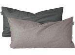Kissenhüllen SCHIESSER "Doubleface aus weicher Baumwolle mit edlem Melangeeffekt in Wendeoptik", grau (grau, schwarz), B:40cm L:80cm, Renforcé, Renforcé, Kissenbezüge, Kissenhüllen, Made in Green