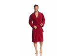 Unisex-Bademantel VOSSEN "Dallas, ideal für Sauna & Spa, Hotelbademantel, Morgenmantel" Gr. S, rot, L:110cm, Webvelours, Hausmäntel, Unisex-Bademantel, für Damen & Herren, reine Baumwolle, mit Kimono-Kragen