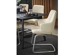Polsterstuhl STRESSLESS "Laurel", beige (vanilla paloma, chrom glänzend), B:58cm H:92cm T:60cm, Leder PALOMA: PALOMA ist ein durchgefärbtes Semianilin-Möbelleder mit natürlicher Narbung., Stühle, Polsterstuhl, Low Back mit Armlehne, Größe L, mit Beinen aus Stahl in Chrom glänzend