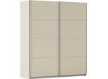 Schwebetürenschrank OTTO HOME "Kleiderschrank Schrank Garderobe Schlafzimmerschrank THANOS", beige (beige (champagner)), B:181cm H:210cm T:62cm, Holzwerkstoff, Schränke, Schwebetürenschrank, Optional mit Spiegel, Metall-Griffleisten alufarben MADE IN GERMANY
