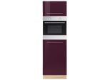 Backofenumbauschrank KOCHSTATION "KS-Eton", lila (aubergine hochglanz), B:60cm H:200cm T:60cm, Schränke, Backofenumbauschrank