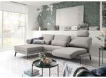 Ecksofa 3C CANDY "Kairo modernes Multifunktions-Sofa, bequem, L-Form", grau (light grau), B:317cm H:87cm T:188cm, 100% Polyester, Sofas, Ecksofa, inklusive Drehsitz, Armlehnen- und Rückenverstellung, OTTOs Choice