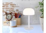 GLOBO LIGHTING LED Tischleuchte "NORMAN", weiß (weiß matt), 1, 1 Stk., Leuchten, Akkutischleuchte auch für draußen, Zugschalter Kordel, Akkulampe, LED Tischleuchte