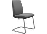Polsterstuhl STRESSLESS "Laurel", grau (dunkelgrau dinamica, schwarz matt), B:53cm H:92cm T:59cm, Microfaser DINAMICA (88% Polyester, 12% Polyurethan), Stühle, Polsterstuhl, Low Back, Größe L, mit Beinen aus Stahl in Schwarz matt