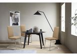 Polsterstuhl STRESSLESS "Laurel", beige (sand paloma, schwarz matt), B:53cm H:105cm T:60cm, Leder PALOMA: PALOMA ist ein durchgefärbtes Semianilin-Möbelleder mit natürlicher Narbung., Stühle, Polsterstuhl, High Back, Größe M, mit Beinen aus Stahl in Schwarz matt