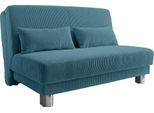 Schlafsofa HOME AFFAIRE "Gina", blau (petrol), B:160cm H:86cm T:195cm, Sofas, Schlafsofa, mit einem Handgriff vom Sofa zum Bett
