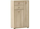 Highboard SCHILDMEYER "Flora, Breite 60,2 cm", weiß eiche, B:60,2cm H:104,4cm T:33,05cm, Sideboards, Highboard, Made in Germany