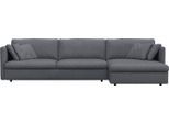 Ecksofa FLEXLUX "Lovane", blau (navy blau), B:323cm H:84cm T:183cm, 62% Polyester/14% Cotton/7% Linen, Sofas, Ecksofa, Weich & anschmiegsam, große Sitztiefe auf Kaltschaum, Dekokissen inkl.