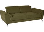 2,5-Sitzer SIT & MORE "Percy", grün, B:207cm H:77cm T:112cm, Sofas, 2 5-Sitzer, 12 cm Fußhöhe, Sitztiefenverstellung, wahlweise Kopfteilverstellung
