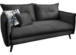 3-Sitzer HOME AFFAIRE "Lazio", grau (anthrazit), B:183cm H:97cm T:110cm, 100% Polyester;Wendekissen: 100% Polyester, Sofas, 3-Sitzer, inklusive 1 Stk. Wende- und 1 Stk. Zierkissen