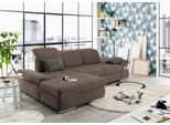 Ecksofa "SO4100 V", grau (taupe), B:284cm H:80cm T:190cm, SET ONE BY MUSTERRING, Sofas, Ecksofa, mit verstellbaren Kopfteilen, wahlweise mit Funktionen, Cord-Bezug