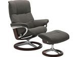 Relaxsessel STRESSLESS "Mayfair", grau (metal grau paloma), B:92cm H:103cm T:79cm, Leder BATICK: BATICK ist ein leicht korrigiertes, durchgefärbtes und genarbtes Möbelleder, bei dem die meisten Unebenheiten und Spuren in der Regel entfernt wurden.;Leder PALOMA: PALOMA ist ein durchgefärbtes Semianilin-Möbelleder mit natürlicher Narbung.;ROHLEDER Stoff Q2 FARON: Ein fester zuverlässiger Bouclé mit