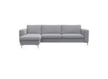 Ecksofa FLEXLUX "Fiore, super Sitzkomfort durch Kaltschaum im Sitz, L-Form", grau (sophisto gre), B:262cm H:85cm T:92cm, 100% Polyester, Sofas, Ecksofa, breite Armlehnen, Kaltschaum, Füße Alu