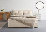 Boxspringbett "Addyson", beige (ivory), B:190cm L:230cm, 100% POLYESTER (PES), LEGER HOME BY LENA GERCKE, Komplettbetten, Boxspringbett, Boxspringbett inkl. Topper, 2 Matratzen