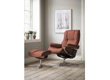 Relaxsessel STRESSLESS "Mayfair", rot (henna paloma), B:83cm H:102cm T:74cm, Leder PALOMA: PALOMA ist ein durchgefärbtes Semianilin-Möbelleder mit natürlicher Narbung., Sessel, Relaxsessel, mit Cross Base, Größe S, M & L, Holzakzent Schwarz